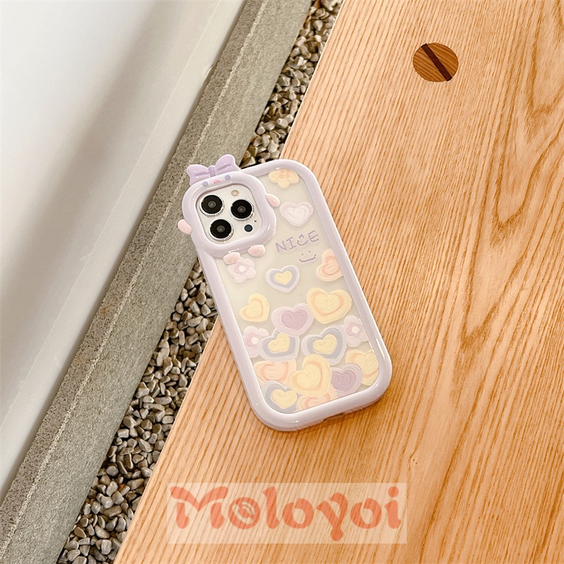 Soft Case Motif Hati Smiley Warna Ungu Untuk IPhone 11 7 Plus XR 8Plus 6 6S 12 13 Pro MAX X XS MAX SE 2020