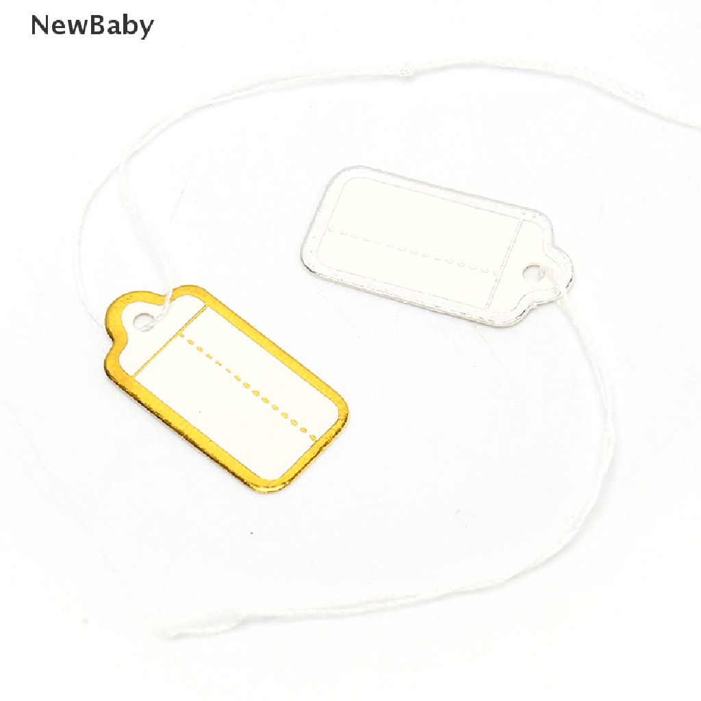 Newbaby 200pcs Label Harga Bentuk Persegi Panjang Untuk Perhiasan