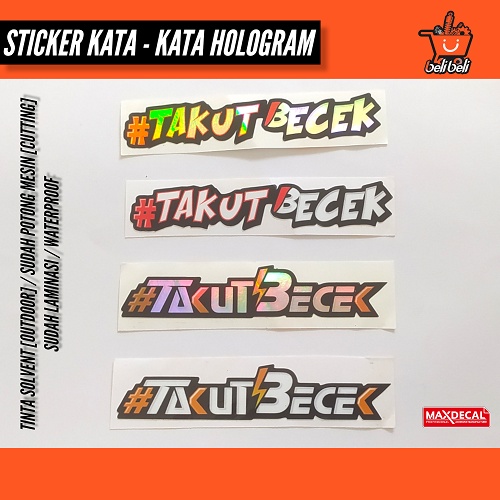 stiker #takutbecek / stiker kata - kata / stiker motor / stiker viral / stiker aesthetic / stiker pa