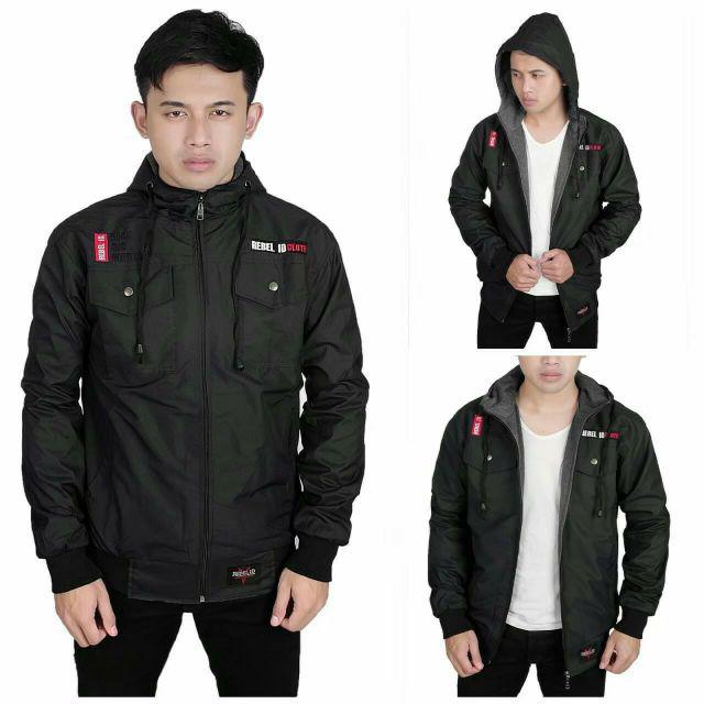 jaket parasit pria distro waterproof outerwear bolak balik outdoor anti air original kreator