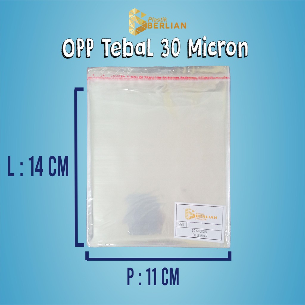

11 X 14 cm Plastik OPP TEBAL 30 MICRON (100 lbr)