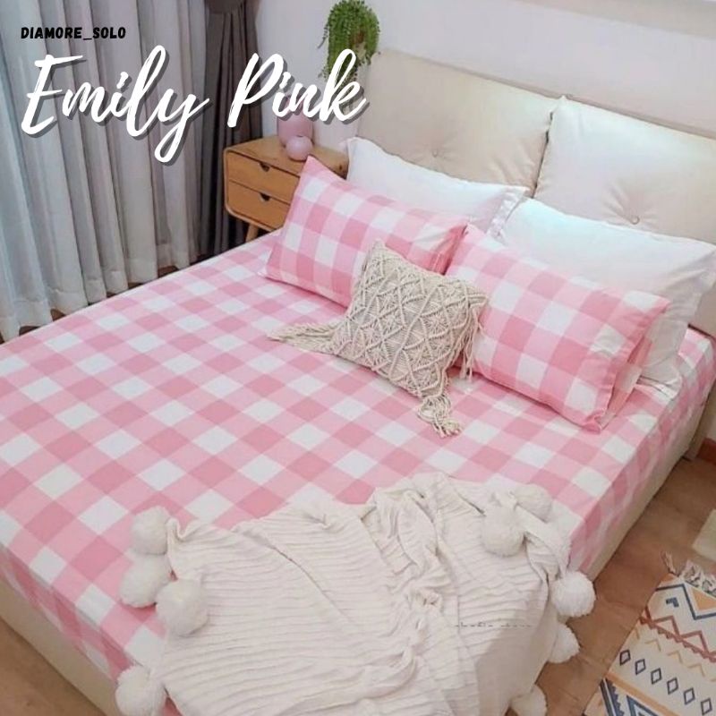 1KG MUAT 2PCS - SPREI/SEPREI AESTETHIC READY STOK Bisa COD/ Bayar ditempat/ Gratis ongkir KOTAK EMILY GRID KATUN DISPEERSE - UKURAN 120x200 cm