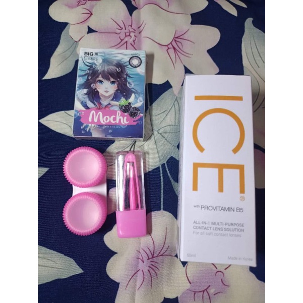 Paket Softlens Mochi by X2 Normal Big Eyes Dia 16mm + Air Softlens Ice 60ml + Pinset + Lenscase / Softlens Exoticon / Softlens X2 / Softlens Korea