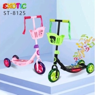 SCOOTER SKUTER OTOPED ANAK PMB S01, EXOTIC ST-8128, ST-8126, MUSIK+LAMPU+KERANJANG