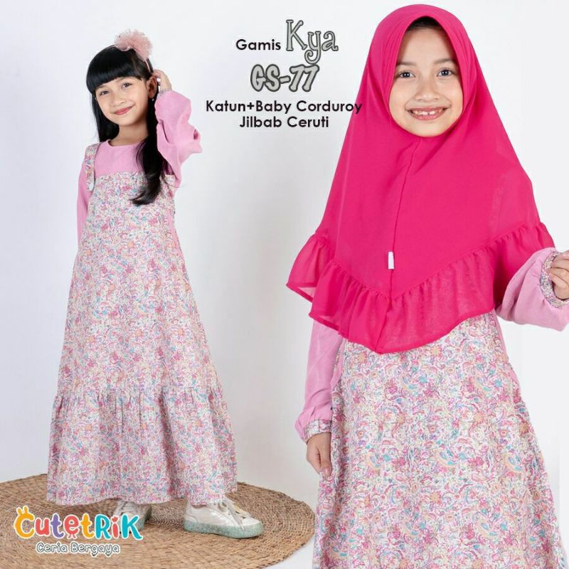 Gamis Kya cutetrik/gamis anak set hijab/Gamis anak cutetrik