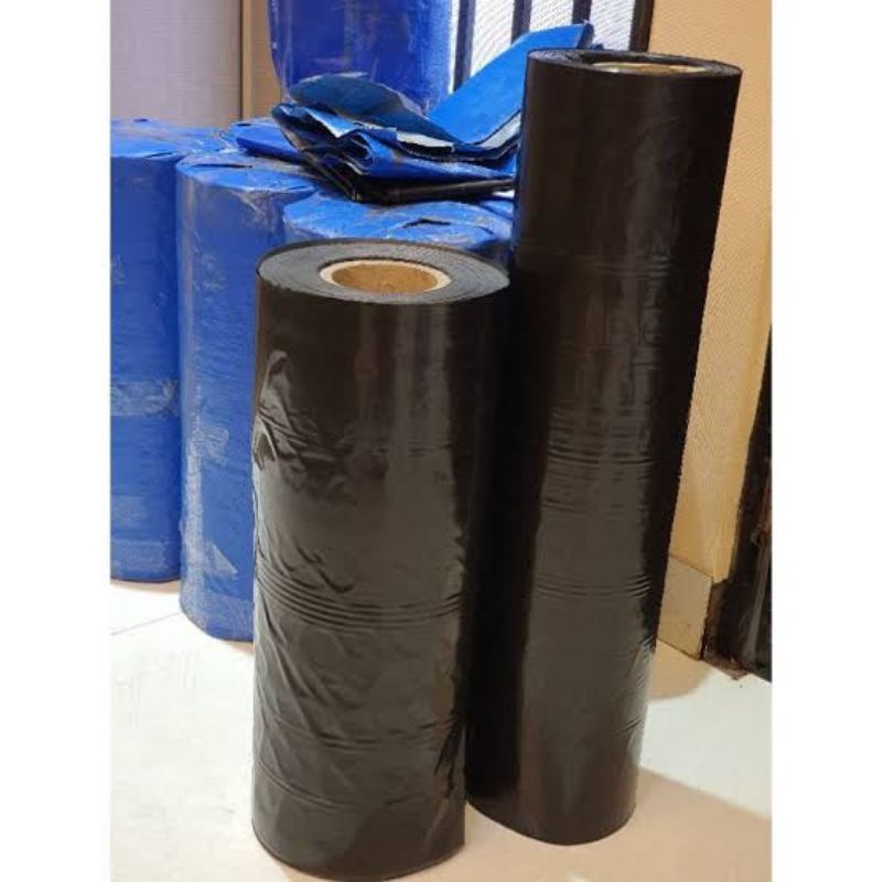 Plastik ROLL HITAM SILVER JUMBO | plastic MULSA tanaman pupuk sinar matahari UV super tebal sangat besar jumbo | plastik rol gulung gulungan black silver