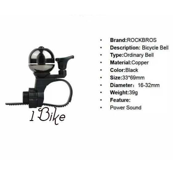 Rockbros LDRK1002 Bicycle Bell Quick Release Copper - Bel Sepeda