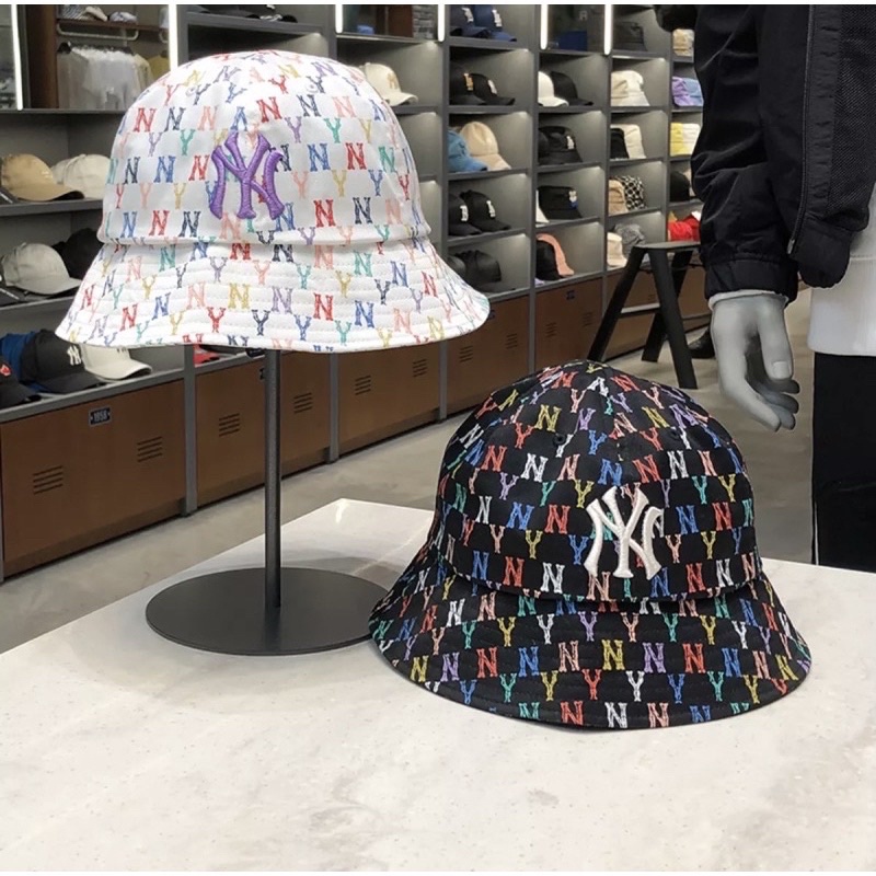 [NEW MLB] Korea X Kim Hyuna Colorful Monogram Logo Bucket Hat Original S