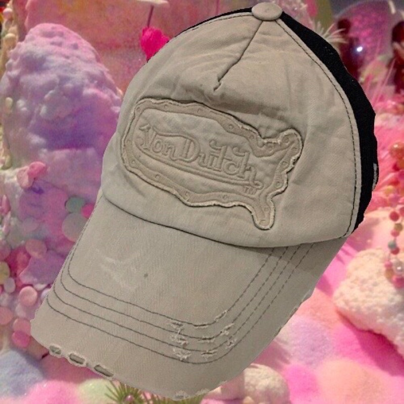 topi y2k brown von dutch trucker