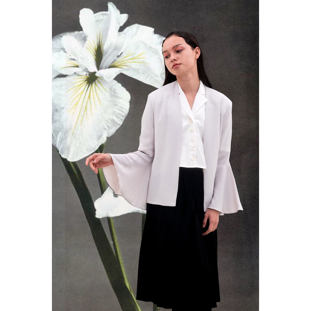 Light Grey Bell Sleeve Cardigan