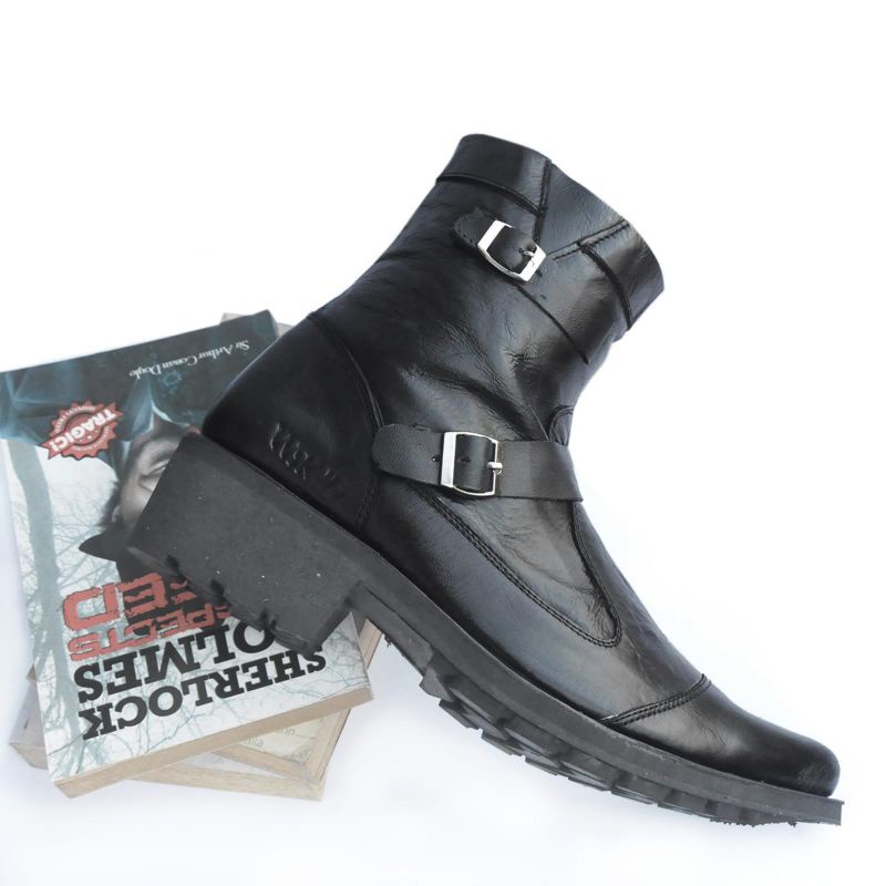 SEPATU JANGGEL KULIT PRIA SEPATU COWBOY SEPATU BIKERS SEPATU TOURING