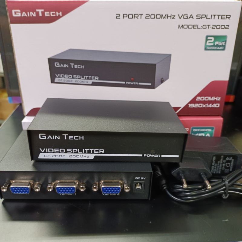 Gaintech VGA Splitter 2Port 200Mhz