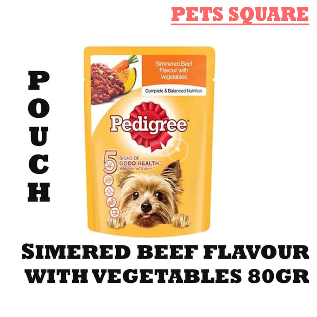 PEDIGREE POUCH SIMMERED BEEF &amp; VEG 80GR