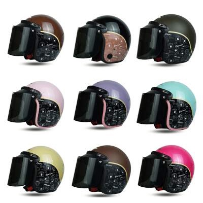 Helm Bogo Dewasa SNI Kaca Datar Motif Coffee