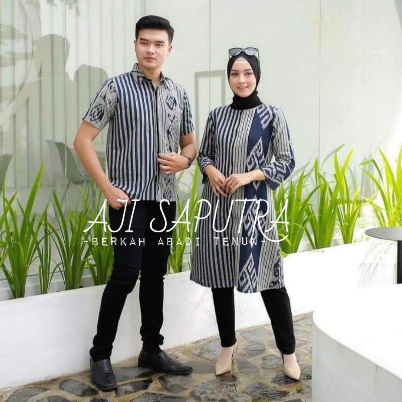 BAJU TENUN COUPLE PASANGAN PREWEDDING KONDANGAN KEKINIAN
