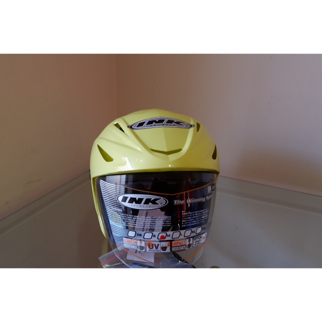 Helm Half Face INK CX22 Solid / Light Yellow / Kuning Muda