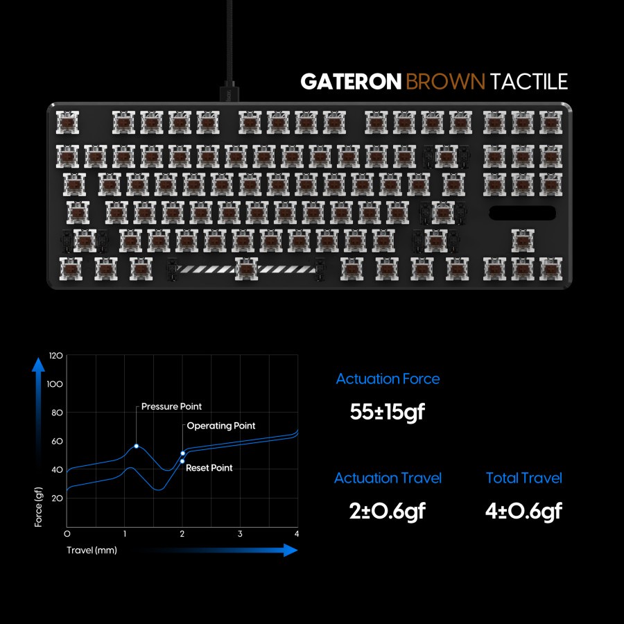 GATERON BROWN MECHANICAL SWITCH Tactile Switches Keyboard