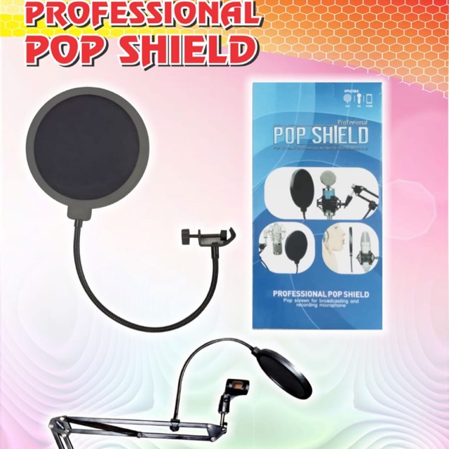 Pop filter mic microphone studio podcast recording