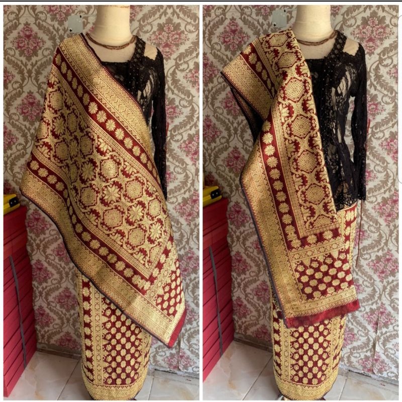 PROMO SPECIAL PAKET PENGANTIN SONGKET KRISTAL GEBENG ORI /RONCE PAYET/JAHIT ROK