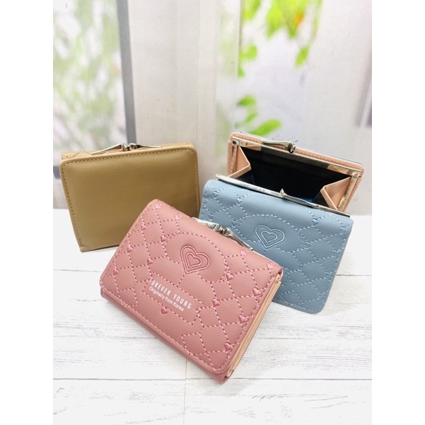 Dompet wanita kecil forever young lipat penutup kunci behel korea