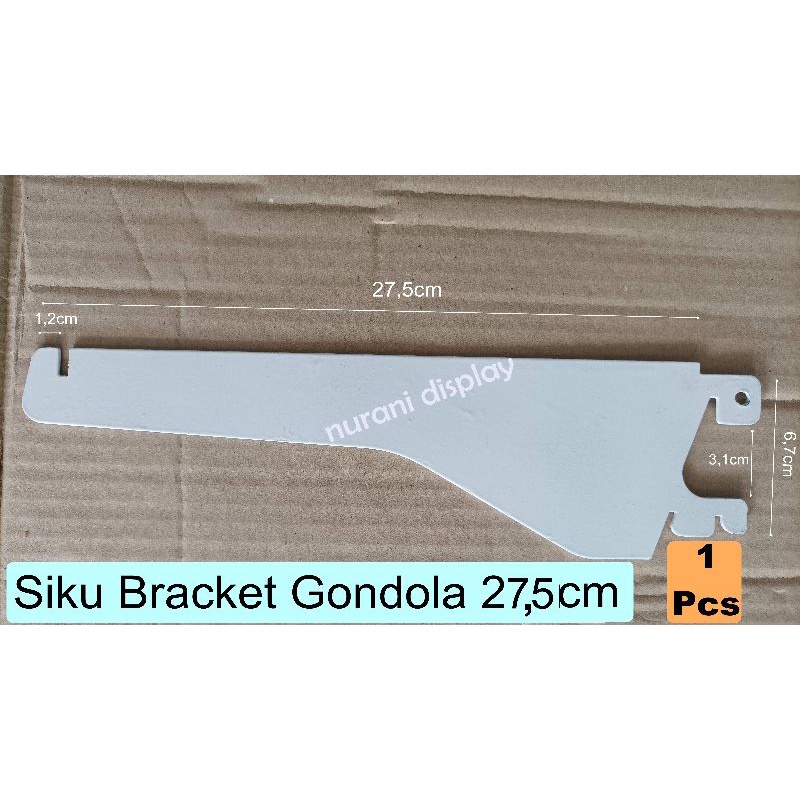 Siku Daun Bracket Penyangga Rak Gondola Supermarket