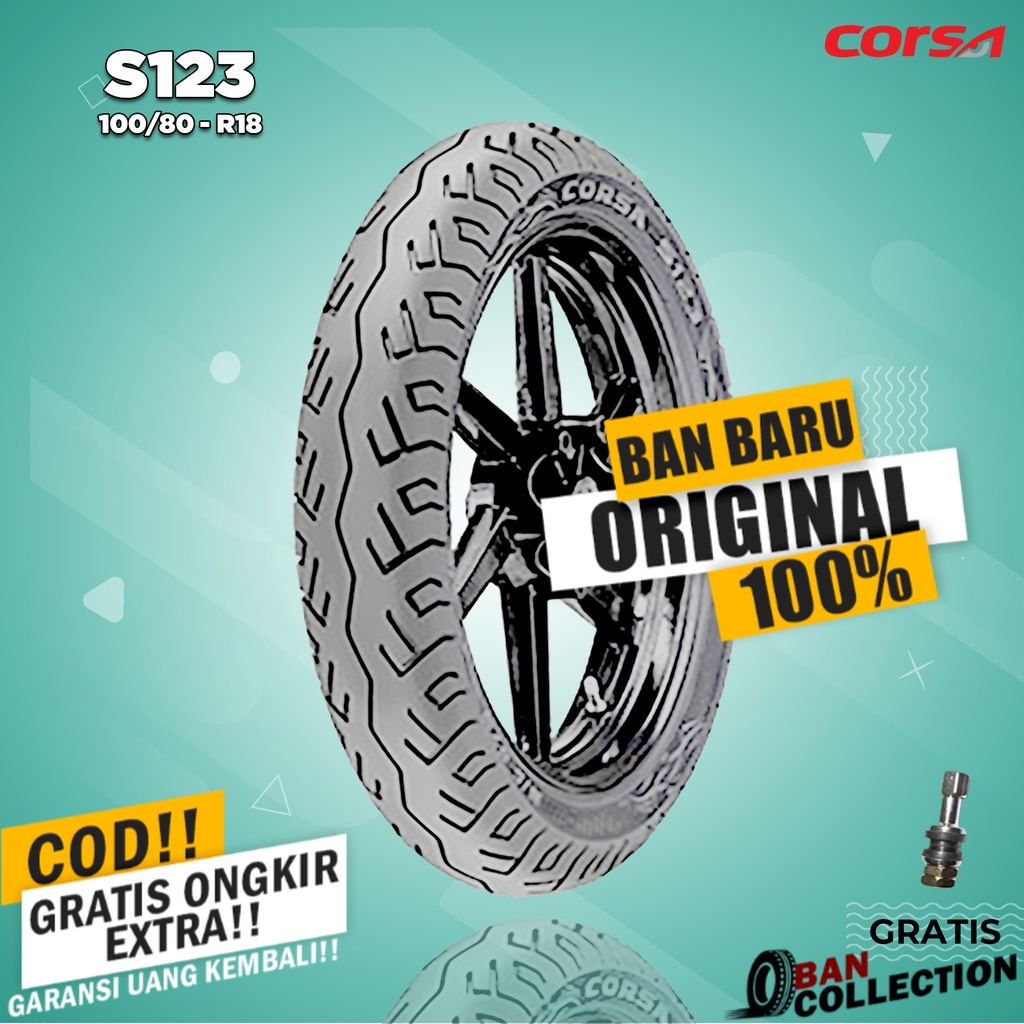 Ban Motor MOGE (Motor Batangan) // CORSA S 123 100/80 Ring 18 Tubeless