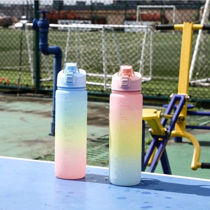 Botol Minum Air Jumbo Motivasi Tritan QuiFit BPA FREE Olahraga Diet Pengingat 1 Liter 1100 Ml Kapasitas Besar Anti Bocor Pecah Infuse Water Bottle Infused Fitness Gym