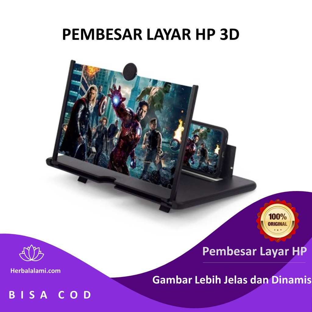 PEMBESAR LAYAR HP 3D ORIGINAL PONSEL UNTUK NONTON ANDROID 12 INCH HP LAYAR KACA