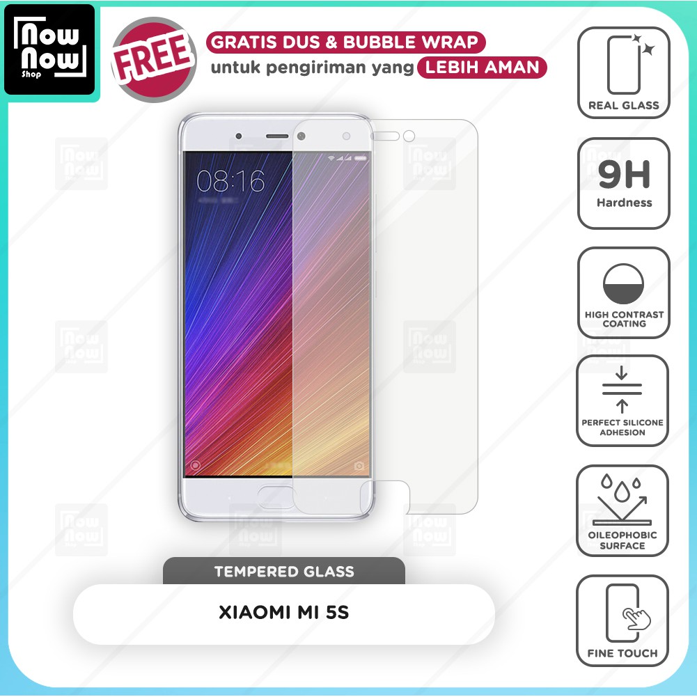 Tempered Glass Anti Gores Xiaomi Mi 5S Screen Guard Protector 9H Kaca Temperglass Mi5S