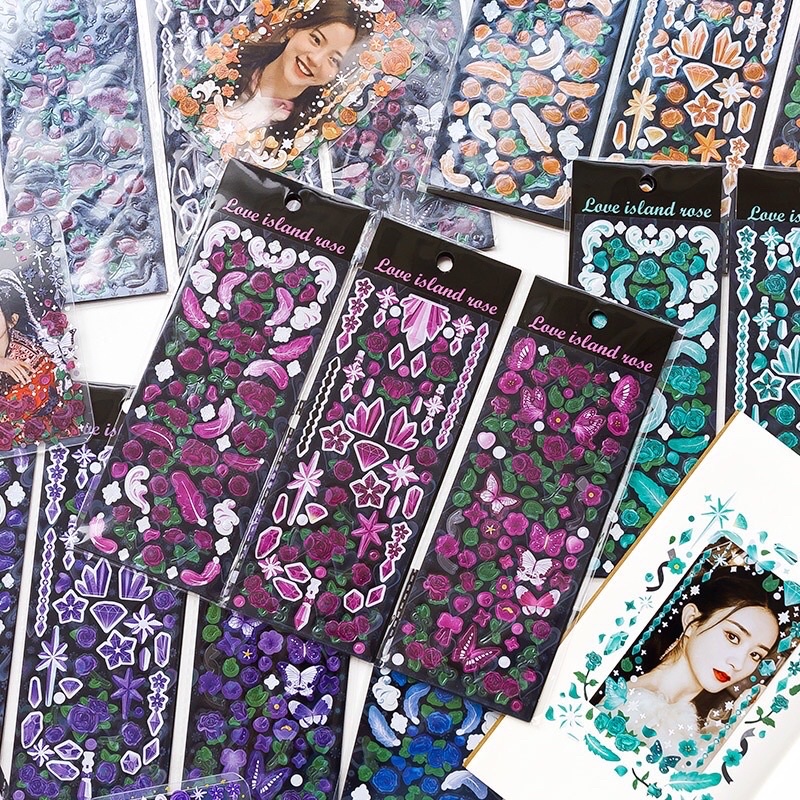 

Love island rose stiker vol.02/ stiker bunga mawar/ stiker deco photocard binder photobook korea kpop/ toploader stiker deco