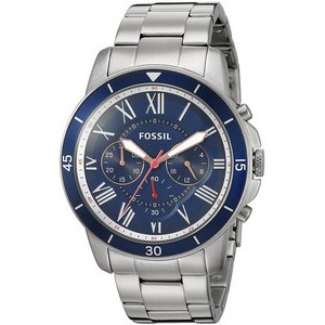 Jam Tangan Pria Fossil Men Blue Dial Stainless Steel Band Watch (FS5238)