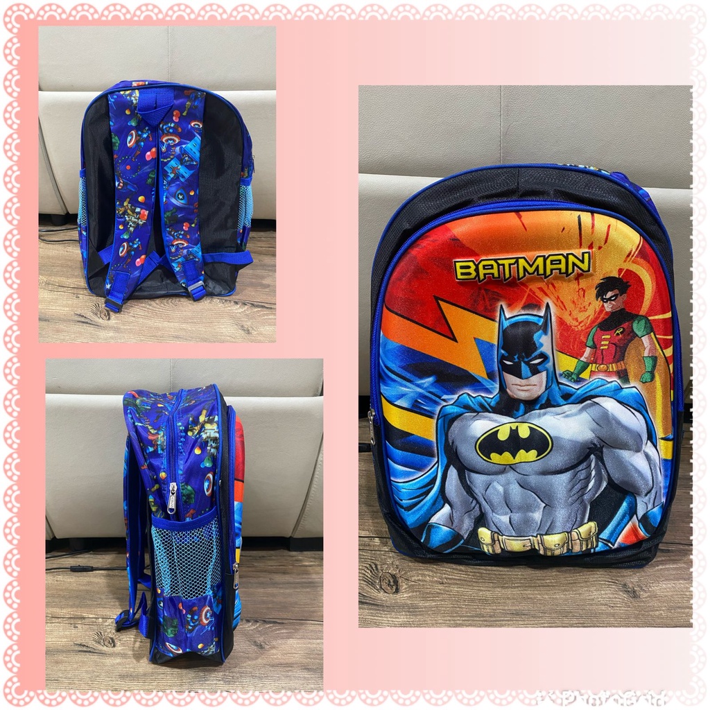 ~ IMPORT QUALITY ~ Tas Ransel Sekolah Anak SD Batman SOLID 3D timbul