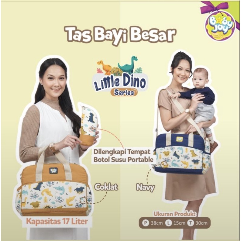 Baby Joy Tas Bayi Besar + Tabung Botol Susu Little Dino Series - BJT 1041