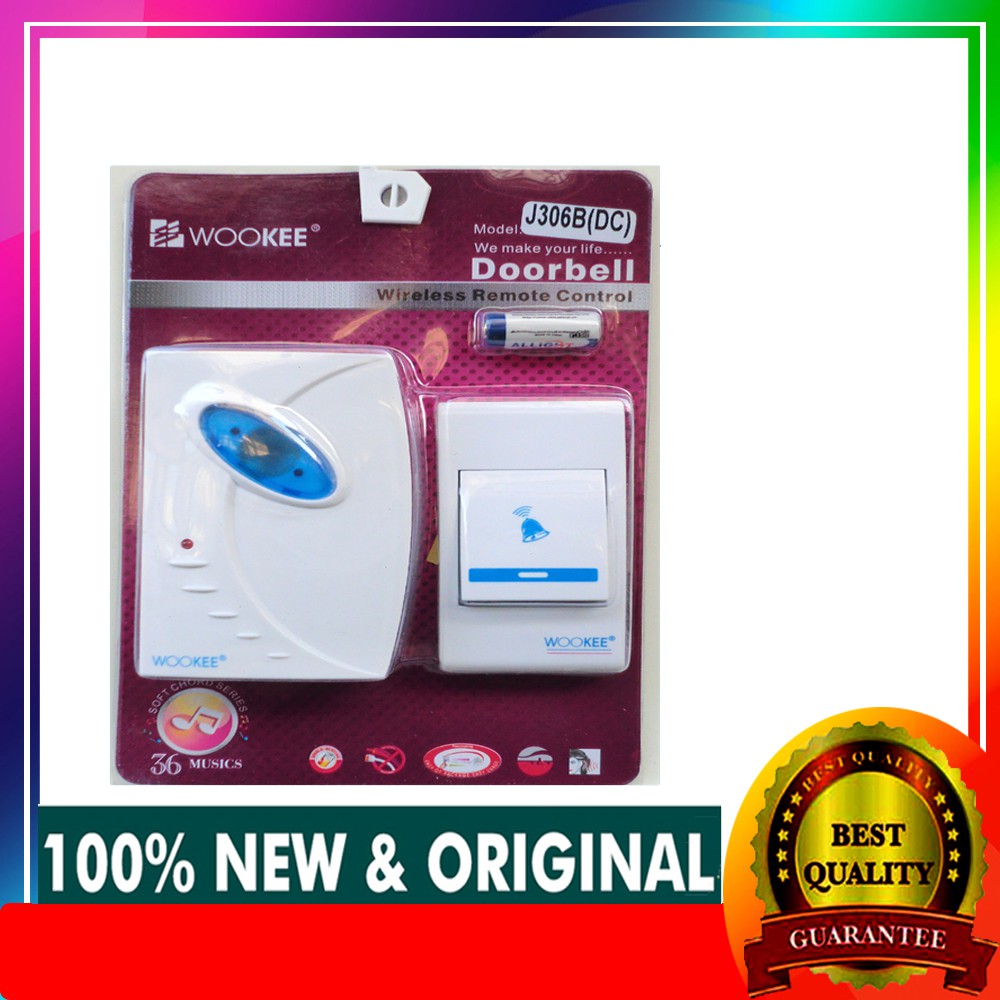 FREE 1Pcs Baterai Doorbell Wireless / Bel Pintu Rumah Tanpa Kabel / Door Bell Wireless ( AC / DC )