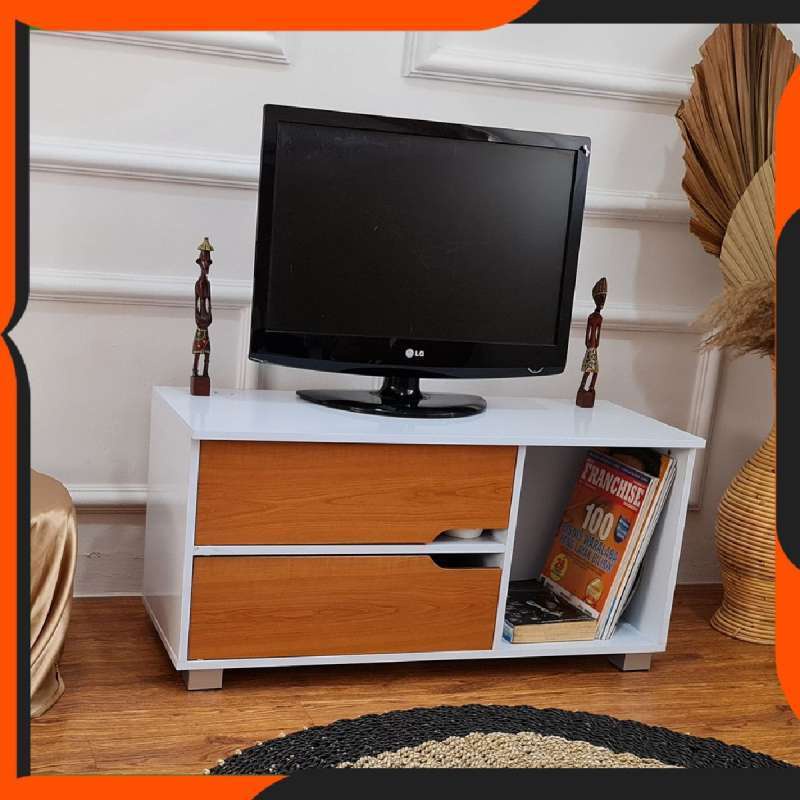 Meja TV Minimalis Modern Sudah Dirakit Scandinavian 80 cm 32”/ Retro Design (Bahan Plywood Sudah Dir