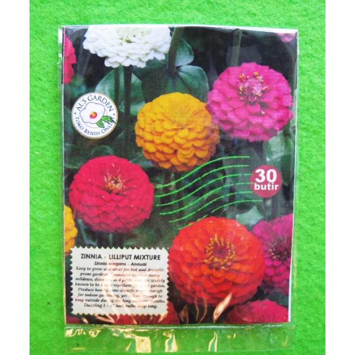 Benih Biji Bunga Zinnia Liliput Pack - Als Garden