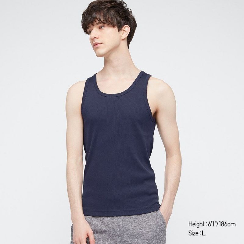 SALE READY STOK TANKTOP RIB UNIQLO/ SINGLET PRIA /PAKAIAN DALAM TANPA LENGAN ORIGINAL