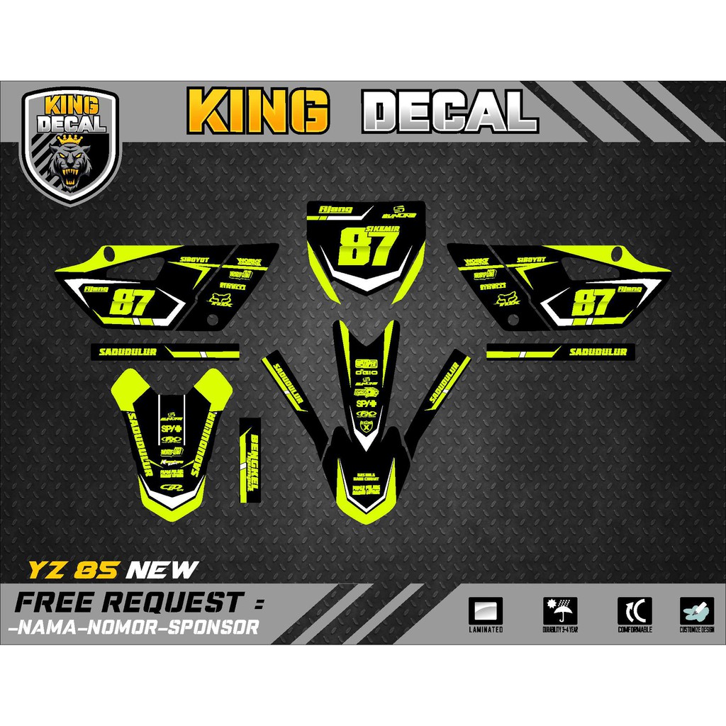 DECAL YZ NEW 85 DECAL YZ STRIPING YZ STIKER YZ  NEW 85 14