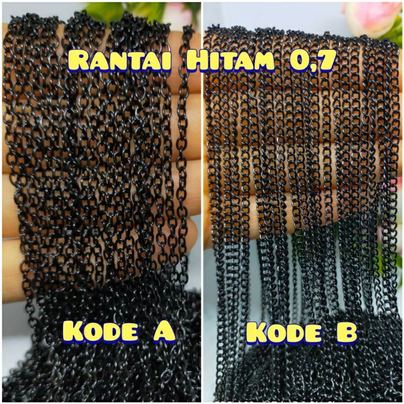 Rantai hitam 0,7 permeter rantai nuri (1meter)