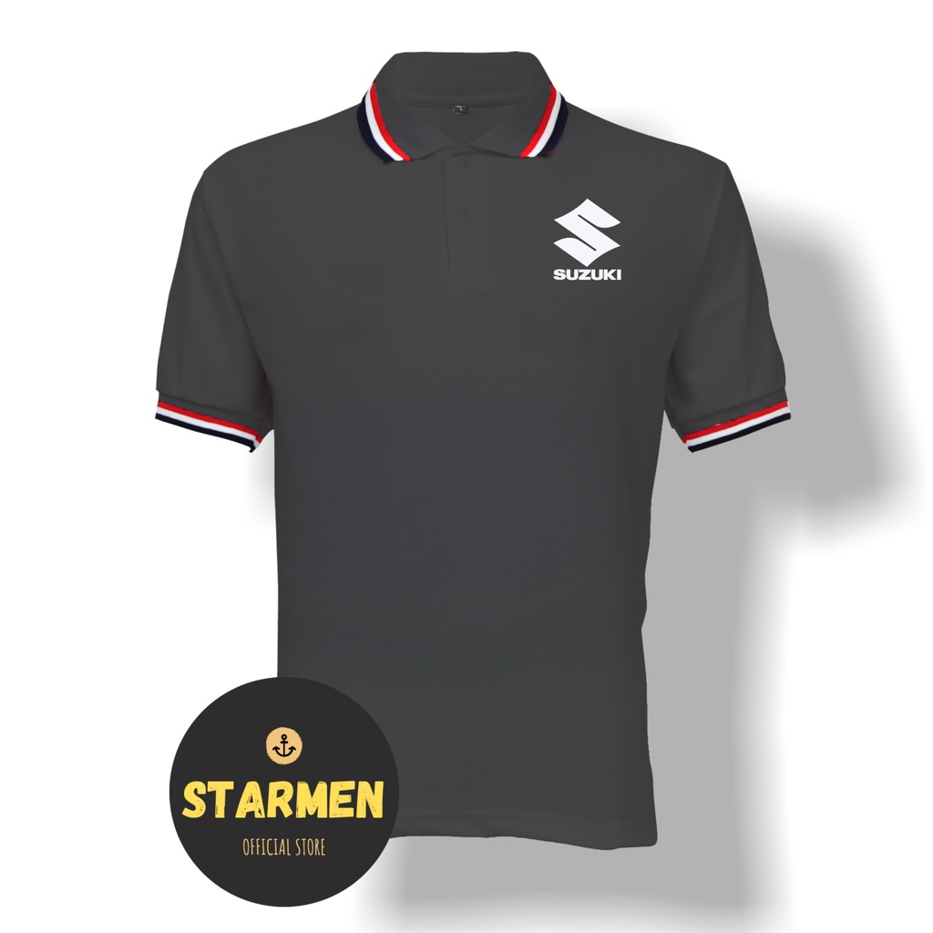 Kaos Polo Shirt Pria Kerah Logo SUZUKI