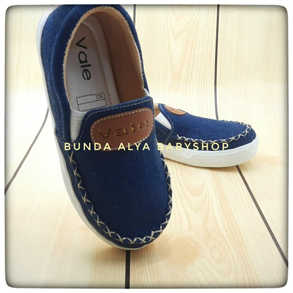 Sepatu Anak Laki Laki Jeans Usia 6 7 Tahun Size 34 NAVY - Sepatu Anak Cowok Casual Denim Anti Licin