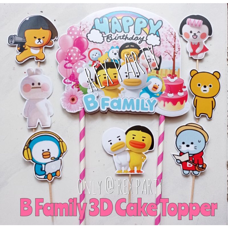 Jual B Family Cake Topper/Topper Kue 3D B Family/Cake Topper B Family ...