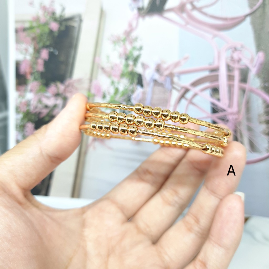 Gelang Keroncong Dewasa Xuping Bola Set Isi 3 Pcs Gold Lapis Emas - BB610
