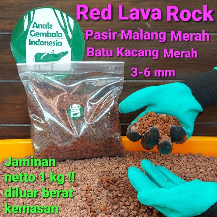 Tanam-Media- Red Lava Rock / Pasir Malang Merah (Butiran +/- 3-6 Mm) -Media-Tanam.