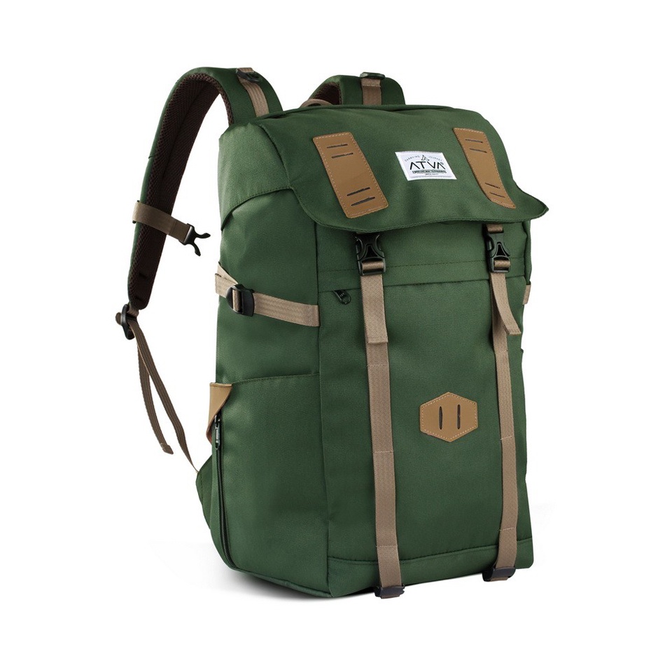 BORA OLIVE GREEN ORIGINAL x ATVA Tas Ransel Casual Hijau Pria Daily Backpack Kuliah Kampus Kerja Kantor Sekolah SMA SMK Remaja Dewasa Tas Punggung Laptop Ukuran Besar 14 Inch Bagpack Distro Jalan Traveling Premium Outdoor Travel Bag Keren Terbaru Kekinian