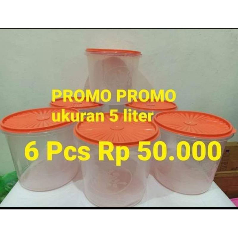 Promo 6 pcs toples 5 liter bening