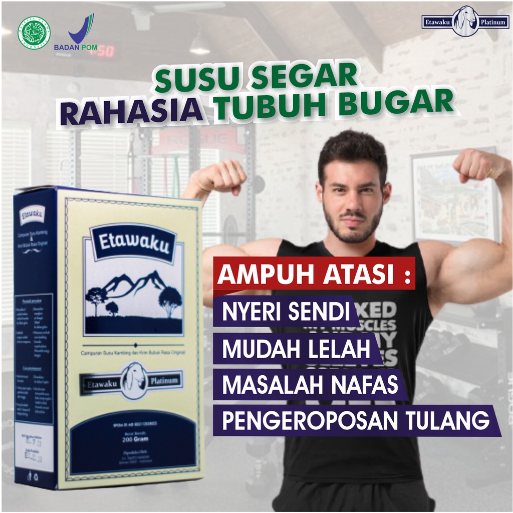 ETAWAKU PLATINUM -SUSU KAMBING ETAWA &amp; KRIMER NABATI BUBUK 200 GR SUSU KUALITAS PREMIUM SEHATKAN TULANG DAN SENDI