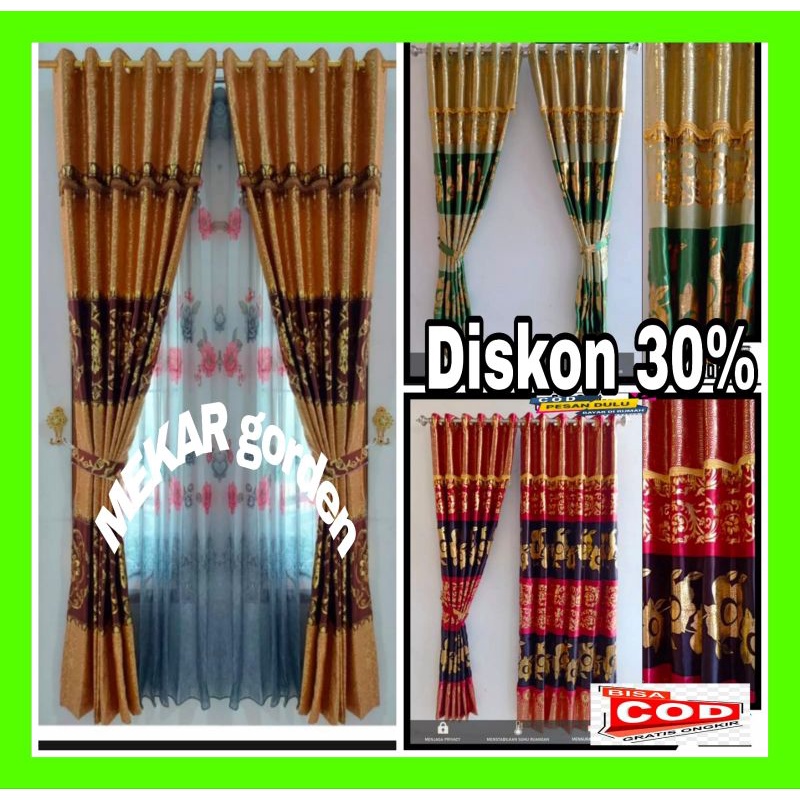 Gorden Poni Rumbai Blackout import  Motif Jendela Pintu kamar Minimalis Ruang Tamu murah cantik