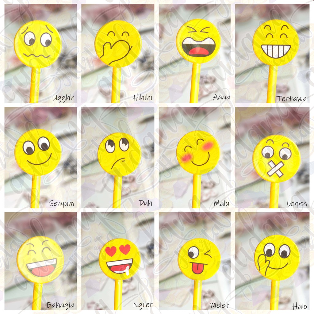 Pulpen Gel Emoticon Emoji Pena Unik Lucu GH 307130