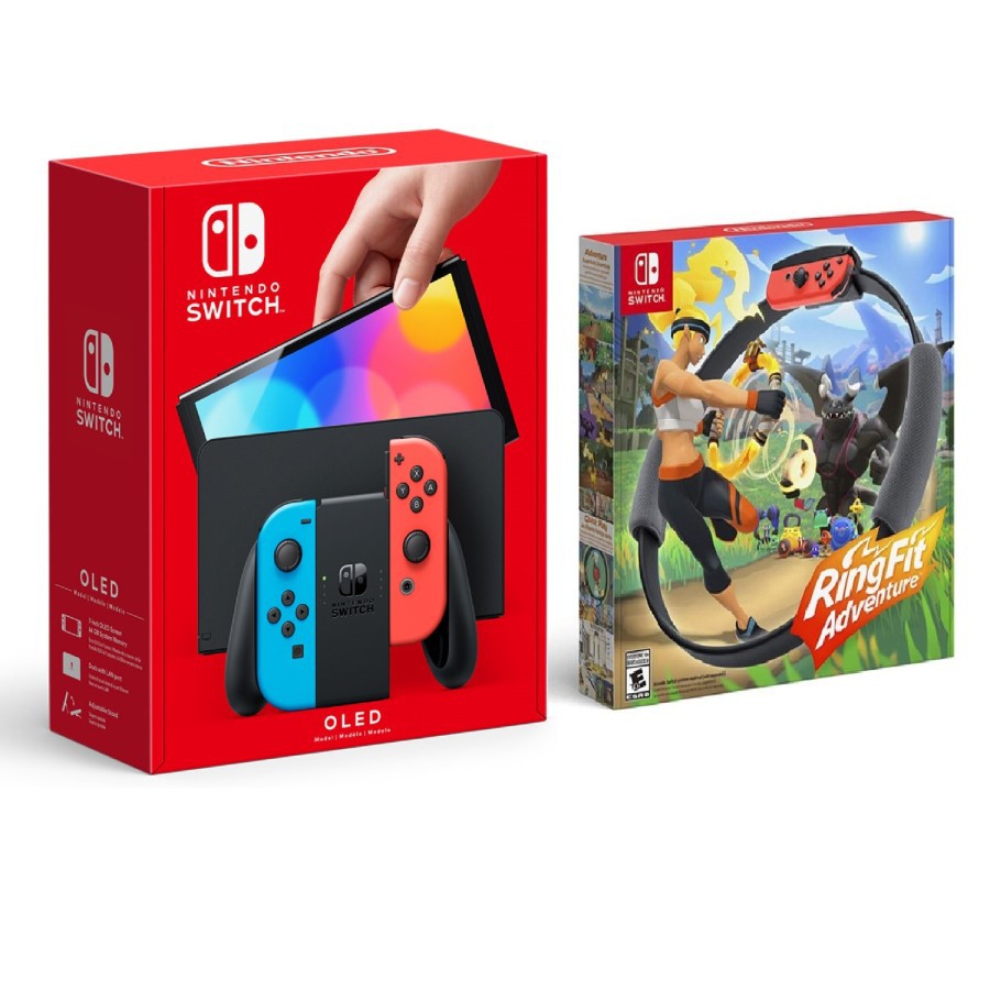 Nintendo Switch OLED Neon + Ring Fit Adventure
